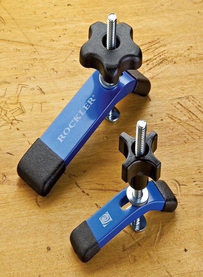 ROCKLER Mini Hold Down Clamps for Woodworking (3 ½” L x ¾” W) w/Rubber Tips - Aluminum Drill Press Clamp for Benchtop Router Tables, Jigs - T Track Small Clamps for Soft Wood, Pre-Finished Panels, & More - Image 5