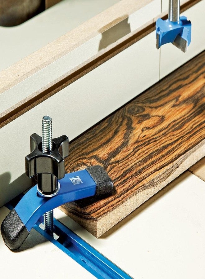 ROCKLER Mini Hold Down Clamps for Woodworking (3 ½” L x ¾” W) w/Rubber Tips - Aluminum Drill Press Clamp for Benchtop Router Tables, Jigs - T Track Small Clamps for Soft Wood, Pre-Finished Panels, & More - Image 4