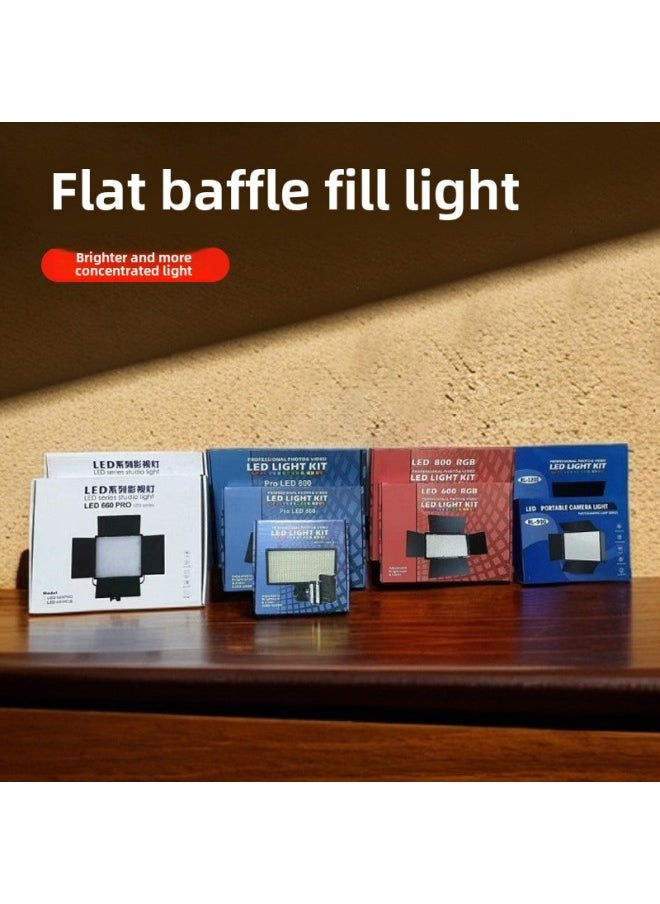 Generic - Flat Panel Lamp Series Photography LED Four-leaf Square Lamp Flat Fill Light Live Photo Soft Light-Light Source Color: Led660pro Flat Panel Light*1 (single Lamp Contains Power Adapter*1 + Remote Control*1 + Black Cloth Bag*1) - Image 1