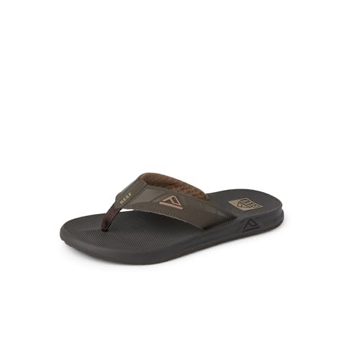 Reef Phantoms Mens Beach Flip Flop, Water Friendly, Soft and Supportive Molded Footbed, Brown, 10 - Image 1