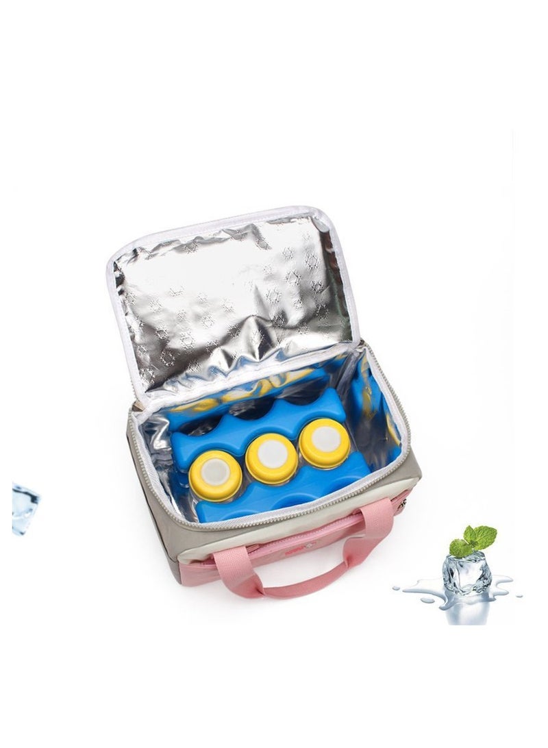 SYOSI Insulated Lunch Bag, Reusable Lunch Container, Soft Cooler Cooling Tote Bag, Durable, Water-Resistant Fabric with Zippered Pocketfor Kids Adult Travel Picnic Office (Pink) - Image 2