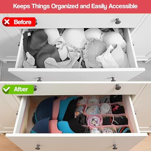 Yellow Weaves Undergarments Organizer/Foldable Storage Box with Lid for Drawers, Color - Pink Cherry Polyester,Clothing - Image 4