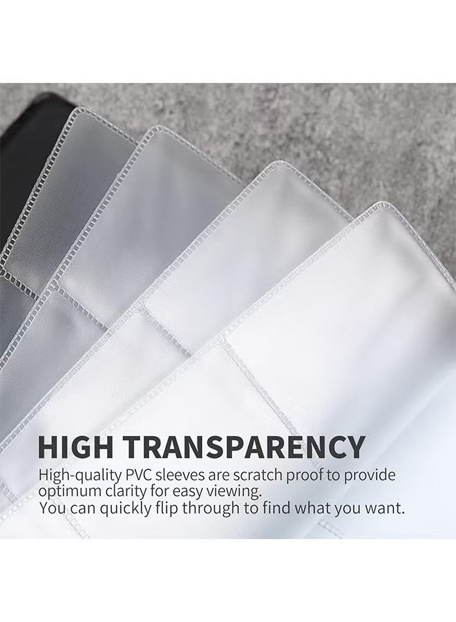 Kawkab Black business card holder, office business card holder, capacity 240 cards, made of PU leather, suitable for business office, student campus cards, membership cards, bank card sleeves, and ID cards. - Image 4