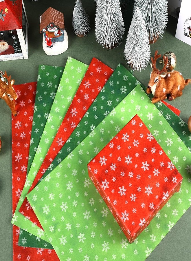 Fabllewavi 90 Sheets Christmas Snowflake Tissue Paper, Red Green Winter Snowflake Pattern Wrapping Paper for Xmas Winter DIY Crafts New Year's Party Supplies, 13.8 x 19.7 Inch - Image 3