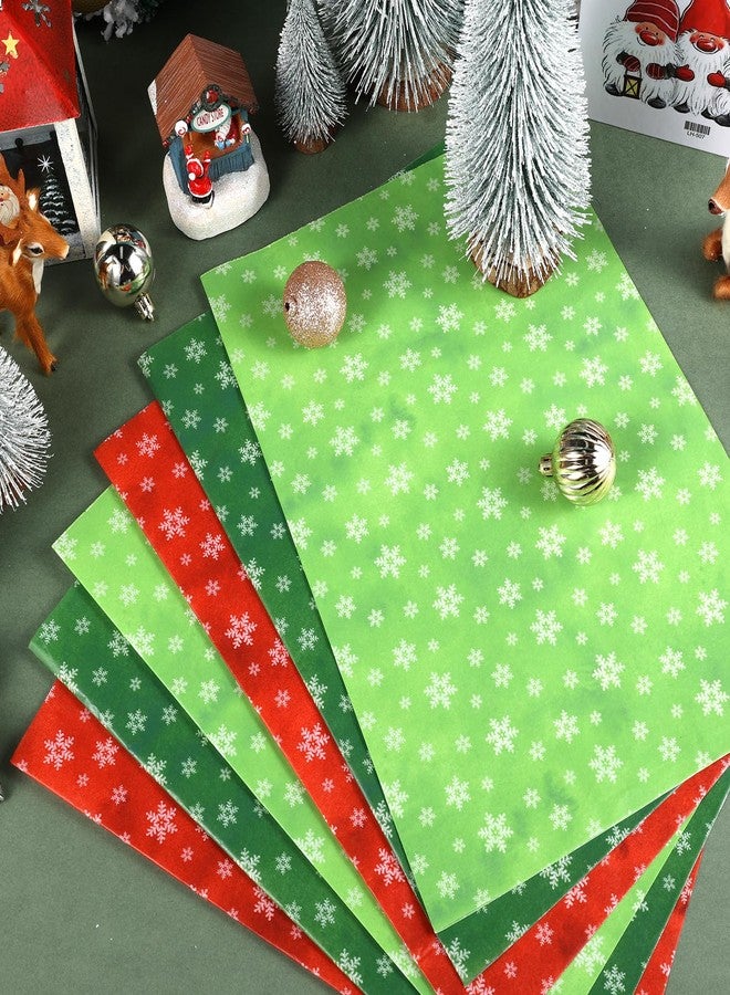 Fabllewavi 90 Sheets Christmas Snowflake Tissue Paper, Red Green Winter Snowflake Pattern Wrapping Paper for Xmas Winter DIY Crafts New Year's Party Supplies, 13.8 x 19.7 Inch - Image 4