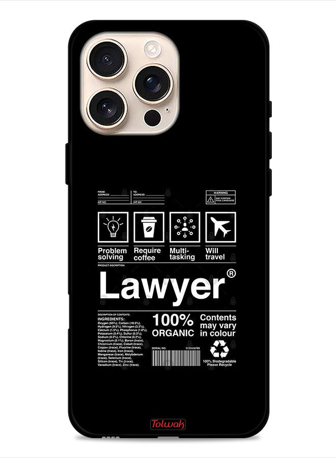 Tolwak Apple iPhone 16 Pro Protective Case Cover Lawyer Sticker - Image 1