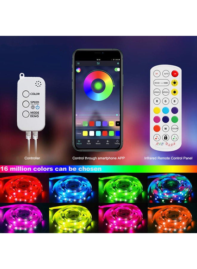 Loquat 4-Piece RGB Color Changing LED Strip Light With Remote Control Multicolour 20meter - Image 3