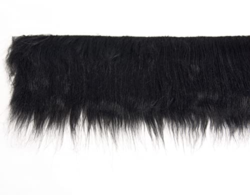 FOLGOS Shaggy Plush Faux Fur Fabric Precut Strips Fluffy Fuzzy Craft Furr for Gnomes Beard Hair Cosplay Costume Dwarf Decoration (Black, 2x60 inch) - Image 4