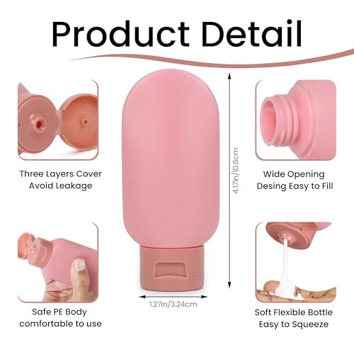 Niwlix Pack of 3 Travel Bottles For Toiletries Travel Essentials for women Toiletry Bottles For Travelling For Shampoo Cream Handwash Lotion Storage Empty Bottle accessories women - Image 2