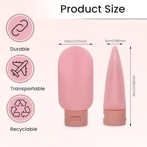 Niwlix Pack of 3 Travel Bottles For Toiletries Travel Essentials for women Toiletry Bottles For Travelling For Shampoo Cream Handwash Lotion Storage Empty Bottle accessories women - Image 3