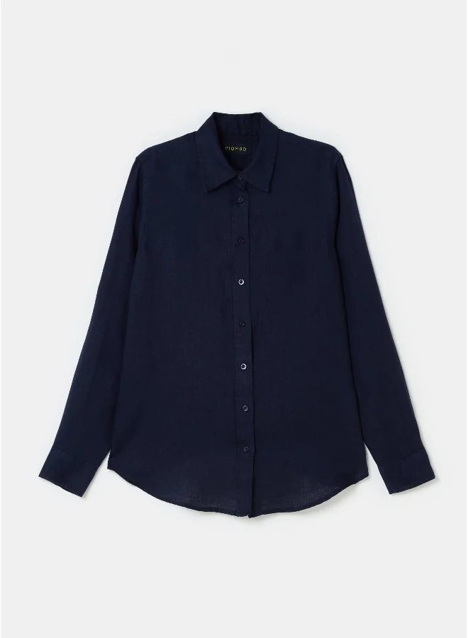 Ovs Ovs Linen Blouse Navy Blue