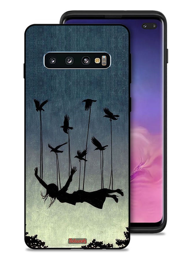 Tolwak Samsung Galaxy S10 Plus Protective Case Cover Birds Holding Fallen Girl - Image 1