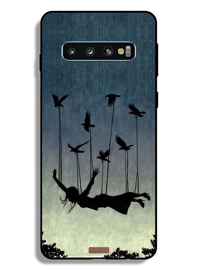 Tolwak Samsung Galaxy S10 Plus Protective Case Cover Birds Holding Fallen Girl - Image 2