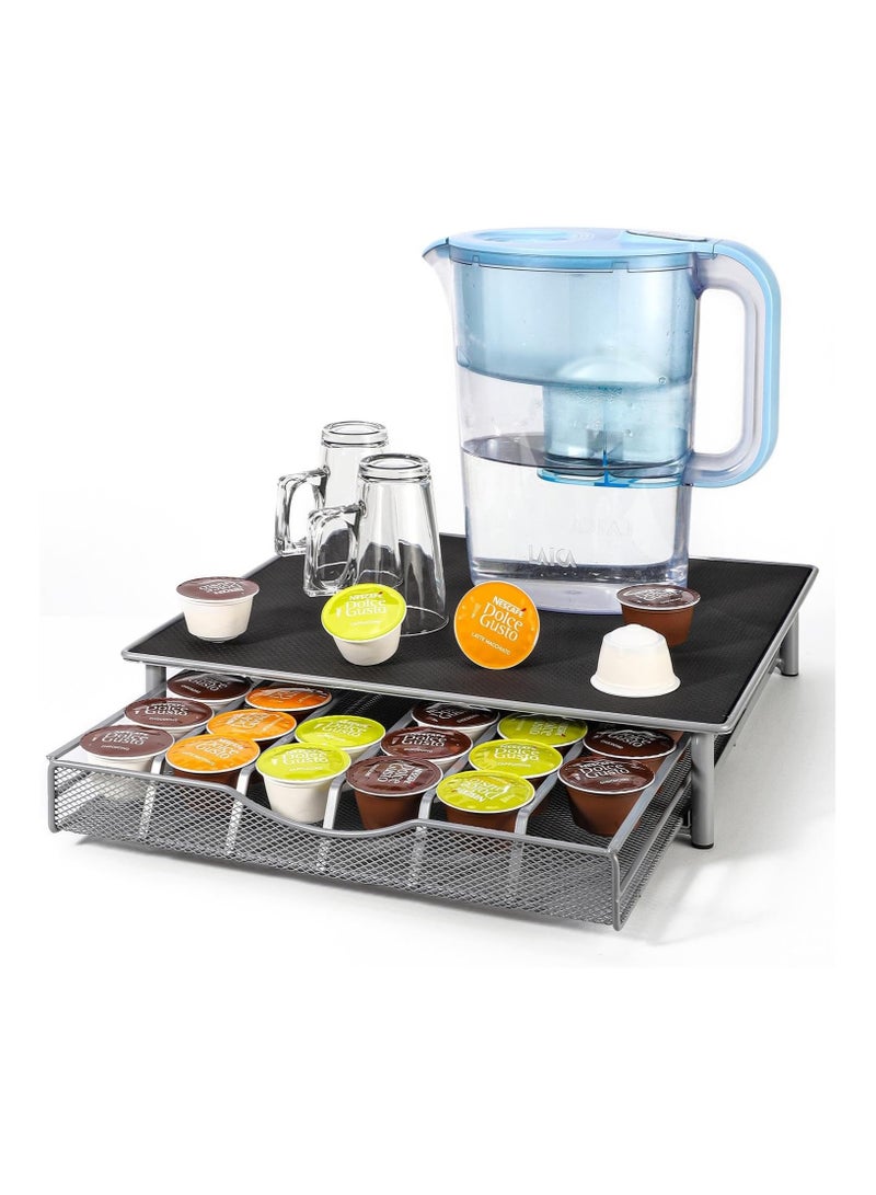 بلومنغ تايم منظم أدراج كبسولات القهوة مكون من 36 قطعة - حامل كبسولات قهوة قابل للتكديس وموفر للمساحة ومضاد للانزلاق مع درج منزلق لكبسولات قهوة دولتشي جوستو - Image 2