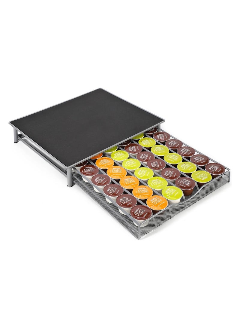 بلومنغ تايم منظم أدراج كبسولات القهوة مكون من 36 قطعة - حامل كبسولات قهوة قابل للتكديس وموفر للمساحة ومضاد للانزلاق مع درج منزلق لكبسولات قهوة دولتشي جوستو - Image 1