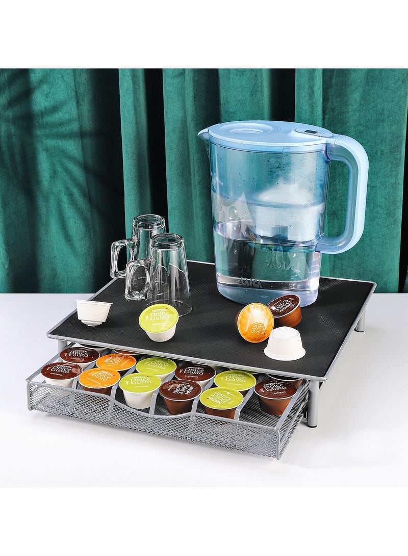 بلومنغ تايم منظم أدراج كبسولات القهوة مكون من 36 قطعة - حامل كبسولات قهوة قابل للتكديس وموفر للمساحة ومضاد للانزلاق مع درج منزلق لكبسولات قهوة دولتشي جوستو - Image 3