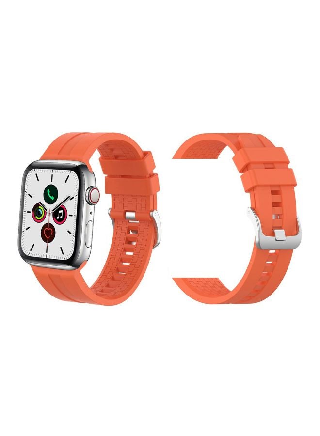 Perfii Replacement Band For Apple Watch Series 5/4/3/2/1 44/42mm Orange - Image 2
