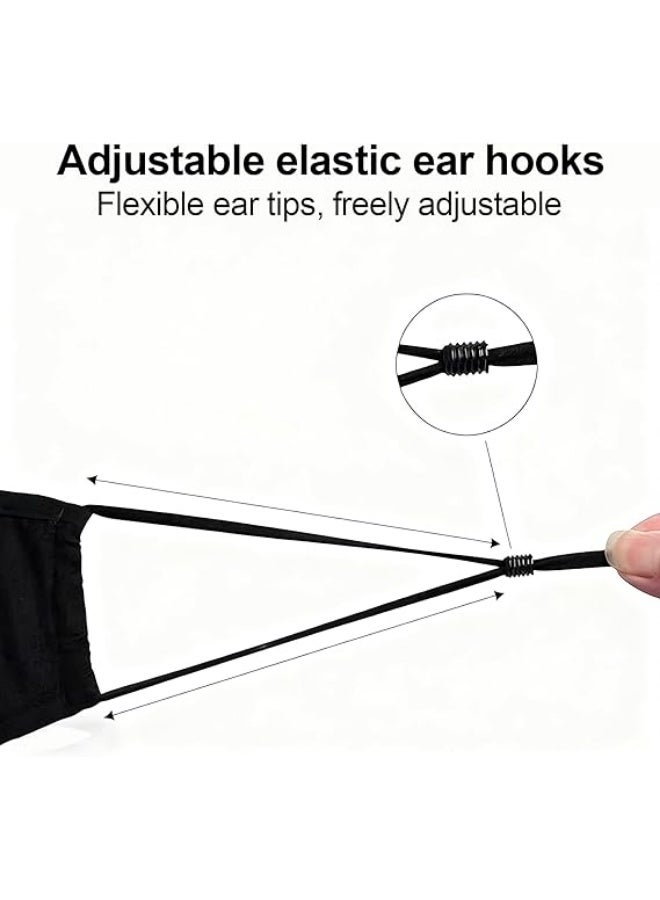 كمامة وجه قطن نقي قابلة للغسل وإعادة الاستخدام – 4 طبقات، أربطة أذن قابلة للتعديل، فلتر قابل للإدخال، للجنسين، 5 حزمة للحماية اليومية من الشمس والاستخدام الخارجي - Image 5