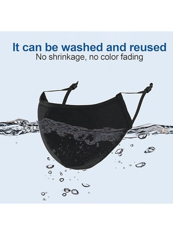 كمامة وجه قطن نقي قابلة للغسل وإعادة الاستخدام – 4 طبقات، أربطة أذن قابلة للتعديل، فلتر قابل للإدخال، للجنسين، 5 حزمة للحماية اليومية من الشمس والاستخدام الخارجي - Image 2