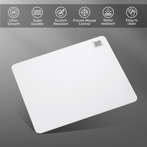 LTC Glass Gaming Mouse Pad, Ultra-Smooth Micro-Etched Surface Mousepad, Improved Precision & Speed, Tempered Glass, Impact & Scratch Resistant, Anti-Slip High-Density Silicone Rubber Base, 11.8X11.8in - Image 3
