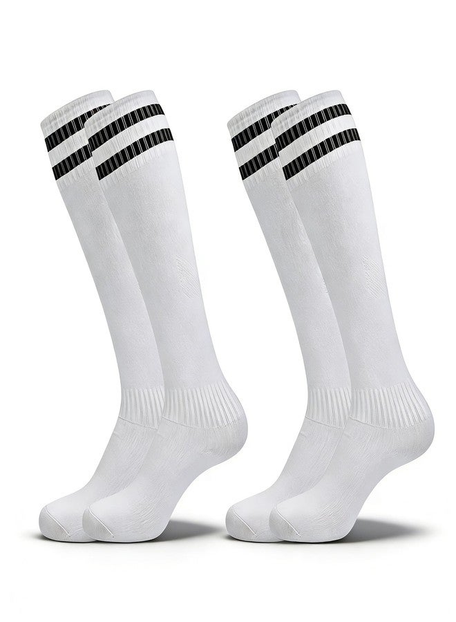 Eohak 2 Pcs Soccer Socks Knee High Tube Stretchy Compression Sports Athletic Socks for Soccer, Football, Baseball Uniforms