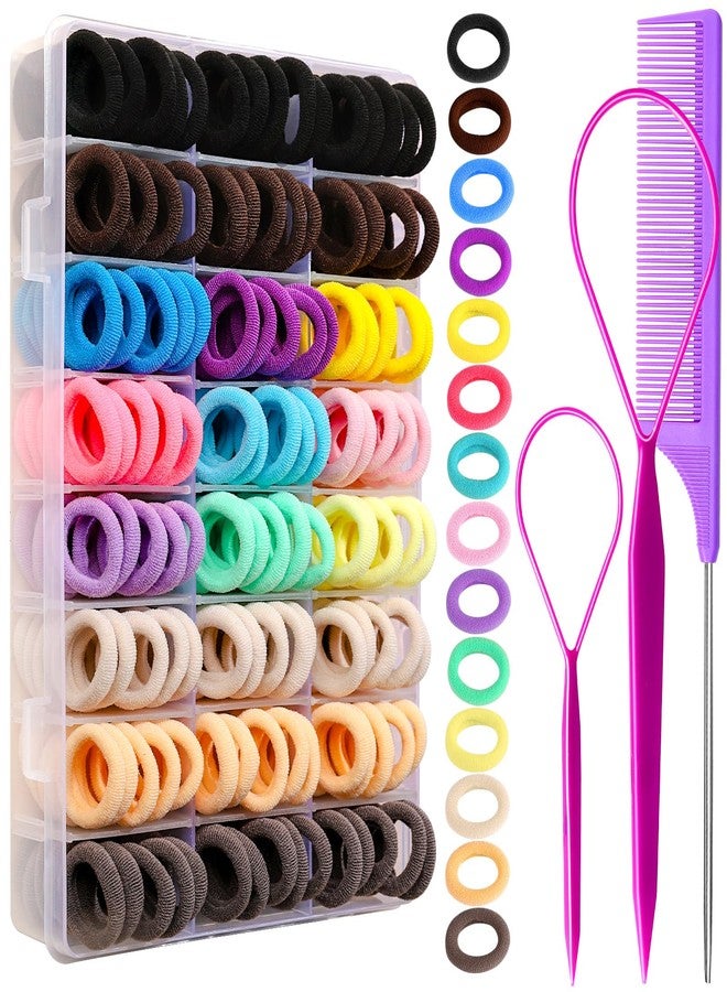 YGDZ Baby Hair Ties, 280 PCS Cotton Toddler Hair Ties, Seamless Soft Small Elastics Hair Bands with Organizer Box, Hair Accessories for Girls, Toddler, Kids, Mini Ponytail Holders… - Image 1