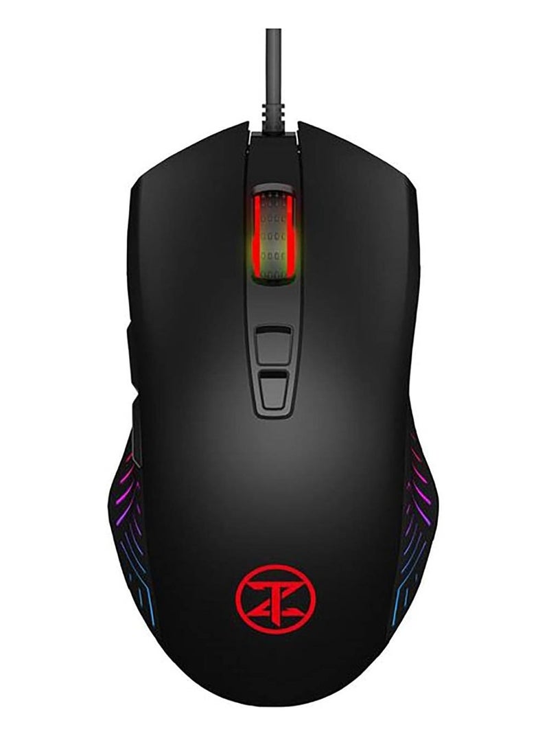 Techno Zone Techno Zone V70 Mouse Multi Gaming Programmable 7 Button 5000 DPI Speed and RGB LED Lights 6600 Fps With CD - Black  - Image 3