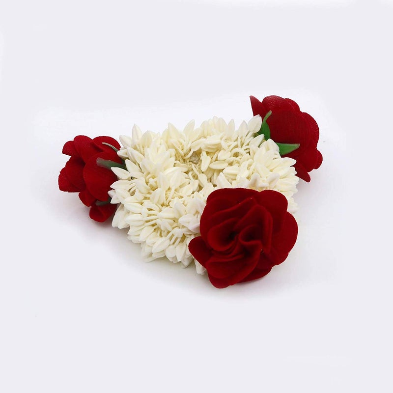 Rapidsflow زهور غجره للشعر لحفلات الزفاف للنساء أحدث (M1) مجموعة حمراء بيضاء من 2 قطعة 50 جرام عبوة من 1 - Image 3