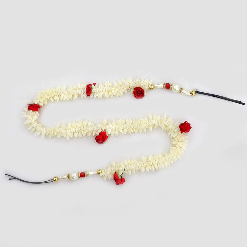 Rapidsflow زهور غجره للشعر لحفلات الزفاف للنساء أحدث (M1) مجموعة حمراء بيضاء من 2 قطعة 50 جرام عبوة من 1 - Image 4