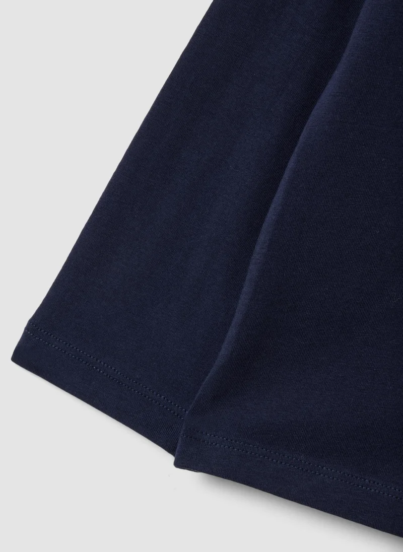 Ovs  OVS Blue Pure Organic Cotton T-Shirt With College Print For Boys for Men | Best Price UAE