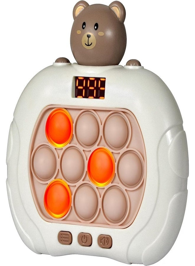 Bear Fast Push Game Toy with Pop it Game Controller, Pop Fidget with LED Screen - Sensory and Memory Console, Quick Bubble Light Toy, Pocket Games (Bear)