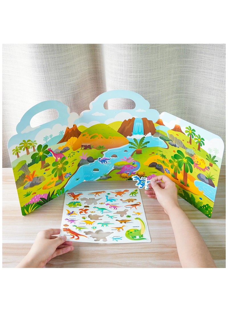 unikbebe Reusable Dinosaur Sticker Book for Kids, Puffy Stickers Activity Book for Ages 3-5, Waterproof Jelly Sticker Toy, Travel Busy Book for Toddlers, Gift for Boys and Girls - Image 4