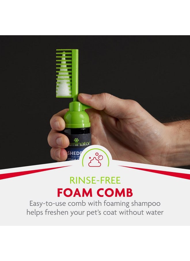 FURminator Tub-Free Deshedding Foam Comb, 3 Ounces, Grooming Comb for Dogs Helps Freshen Coat and Reduce Odors with No Rinsing