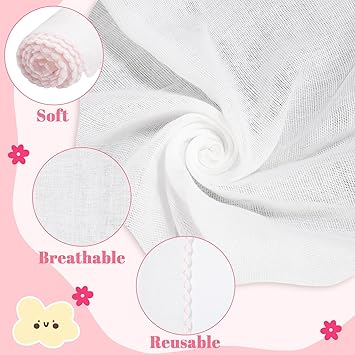 Lanjue 24 Pcs Muslin Face Cloths 12x12 Inch Cotton Face Cloths Muslin Squares Reusable Facial Towels Cleansing Remover Cloths for Makeup Removal Facial Cleaning - Image 3