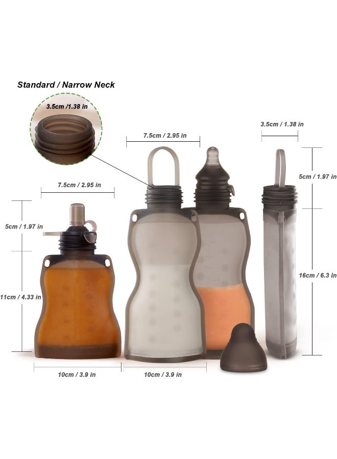 هاكا Haakaa Breast Milk Storage Bags - Silicone Reusable Milk Collector Freezer Bag for Breastfeeding Mom, Baby Food Storing Yummy Pouch, Breast Pump Bag, Leakproof - 9 oz, 5 Count - Image 3