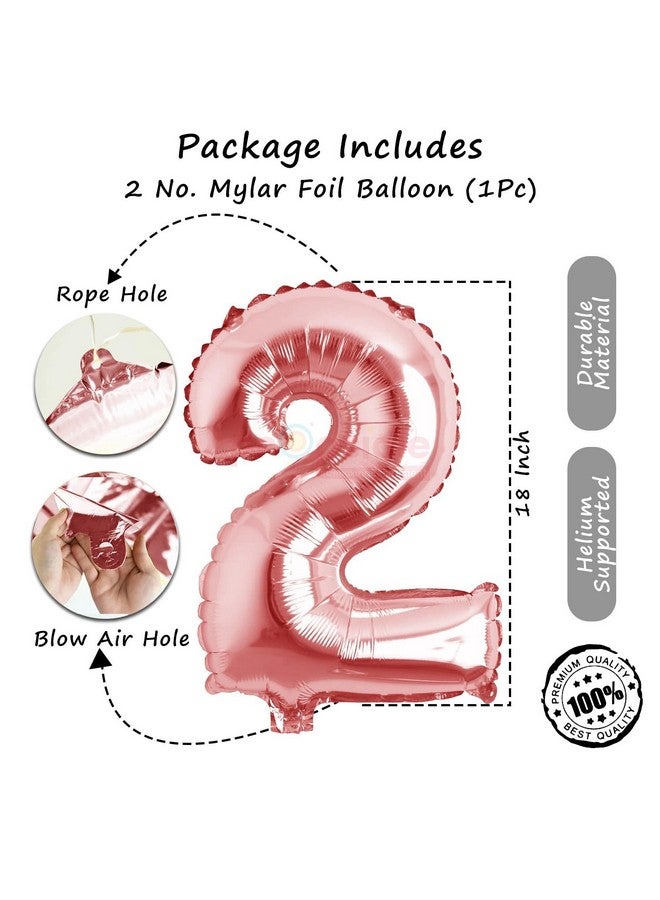 Propsicle 16 inch Birthday Foil 2 Number Helium Balloon Party Decoration Rose Gold Pack of 1 | 2 Year No. Balloons Birthday/Anniversary | Two Number - Image 3