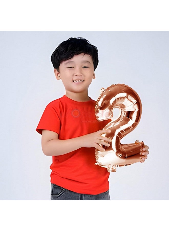 Propsicle 16 inch Birthday Foil 2 Number Helium Balloon Party Decoration Rose Gold Pack of 1 | 2 Year No. Balloons Birthday/Anniversary | Two Number - Image 4