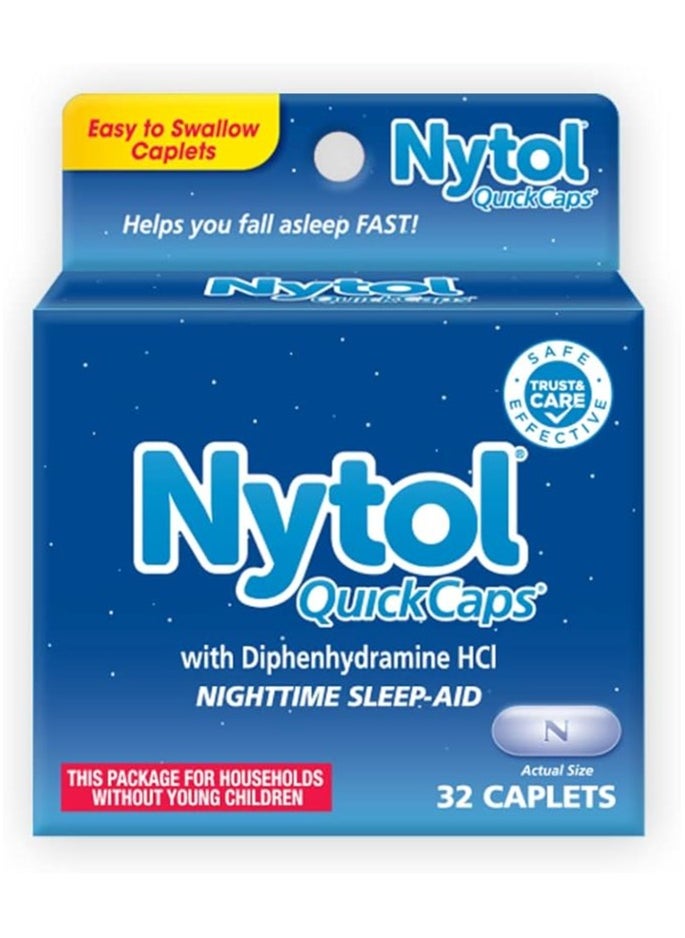 Nytol Quick Caps With Diphenhydramine Hcl Nighttime Sleep Aid 32 Caplets  - Image 1