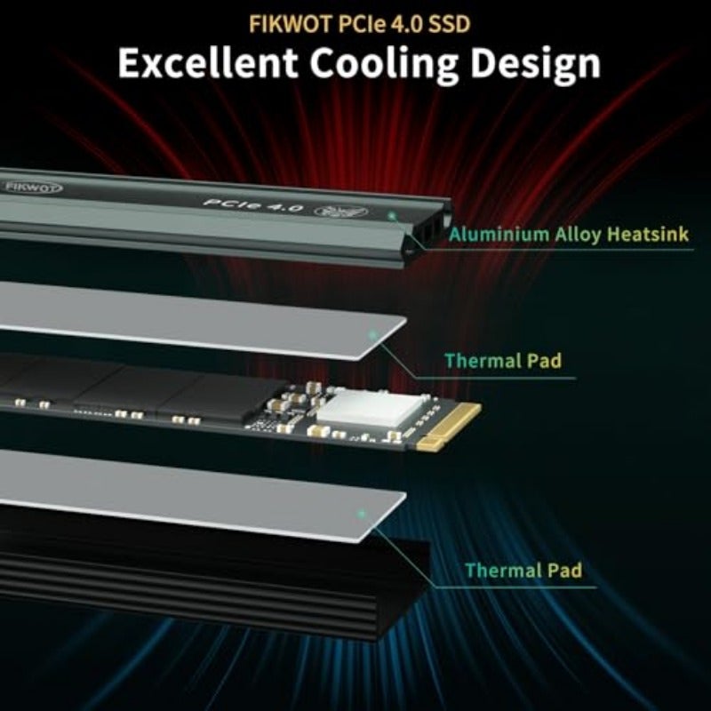 محرك أقراص الحالة الصلبة M.2 بسعة 512 جيجابايت مع مبدد حرارة - محرك NVMe PCIe Gen4 بسرعة تصل إلى 5000 ميجابايت في الثانية - محرك أقراص ألعاب ل PS5 وPC و اللابتوب - Image 4