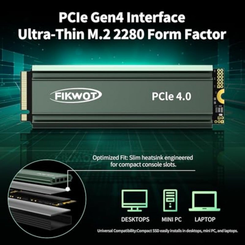 محرك أقراص الحالة الصلبة M.2 بسعة 512 جيجابايت مع مبدد حرارة - محرك NVMe PCIe Gen4 بسرعة تصل إلى 5000 ميجابايت في الثانية - محرك أقراص ألعاب ل PS5 وPC و اللابتوب - Image 5