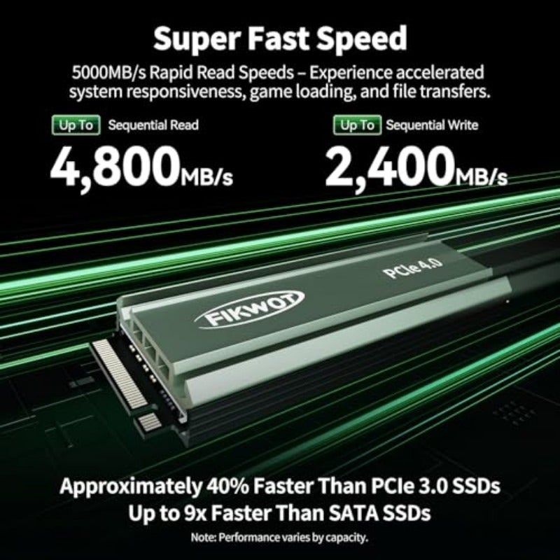 محرك أقراص الحالة الصلبة M.2 بسعة 512 جيجابايت مع مبدد حرارة - محرك NVMe PCIe Gen4 بسرعة تصل إلى 5000 ميجابايت في الثانية - محرك أقراص ألعاب ل PS5 وPC و اللابتوب - Image 3
