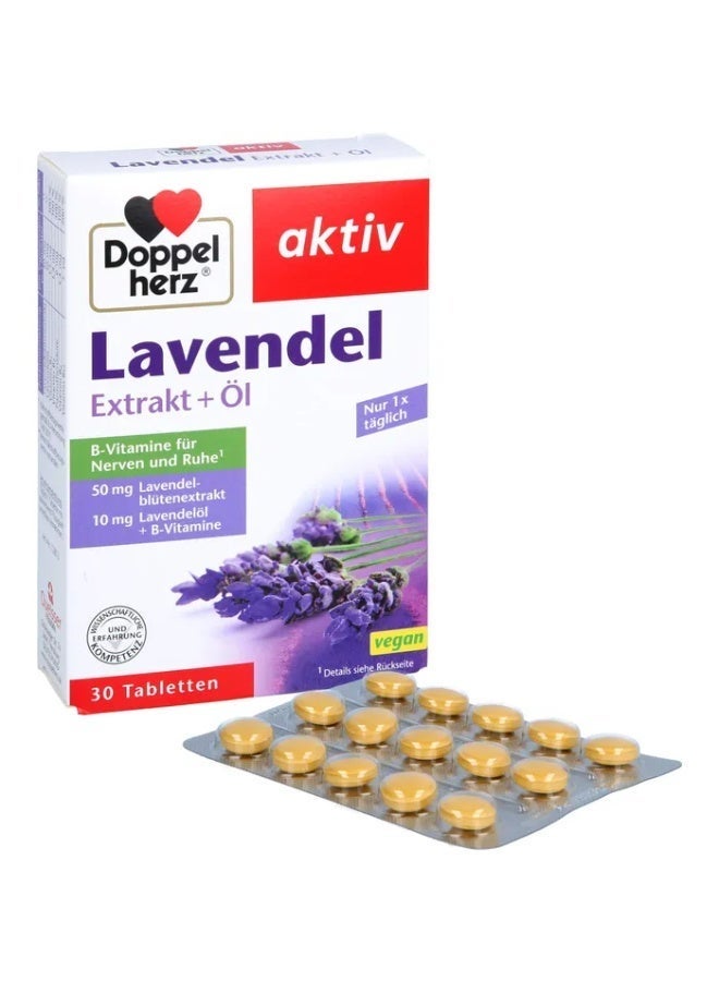 Doppelherz Lavender Extract + Oil – With Vitamin B6 & B12 – Supports Normal Function of the Psyche & Nervous System – 30 Tablets – Made in Germany - Image 2