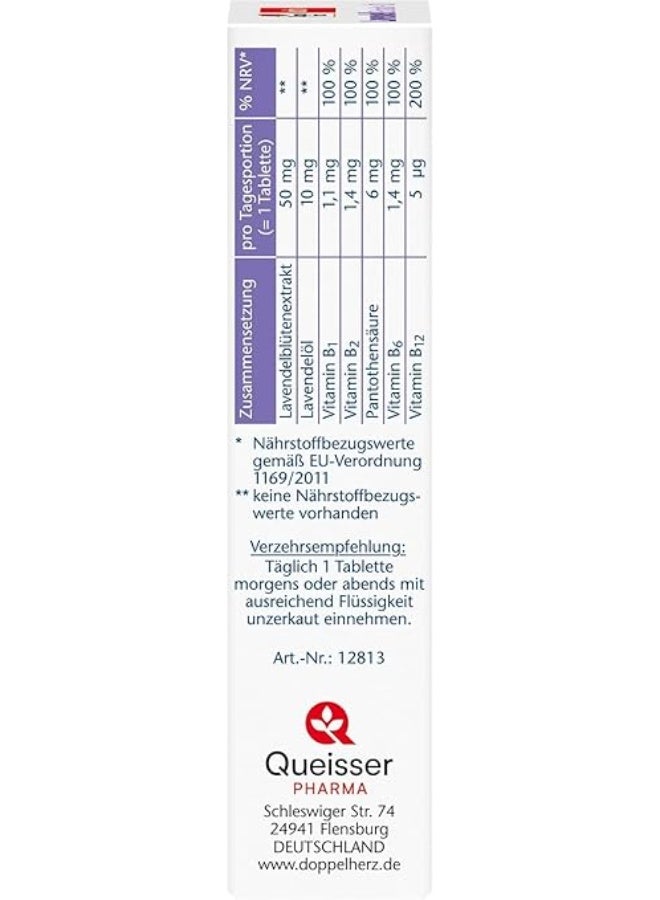 Doppelherz Lavender Extract + Oil – With Vitamin B6 & B12 – Supports Normal Function of the Psyche & Nervous System – 30 Tablets – Made in Germany - Image 4