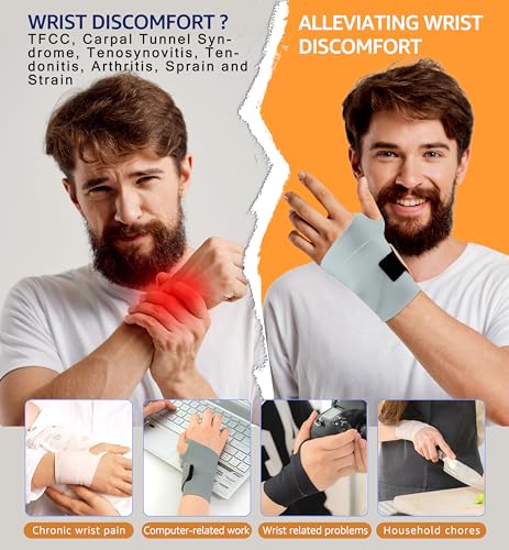 HiRui UltraThin Elastic Wrist Brace Wrist Wraps Compression Wrist Straps Support for Carpal Tunnel Arthritis Tendonitis Sprains Pain Relief Workout Soft Comfortable Gray Pack of 1 - Image 5
