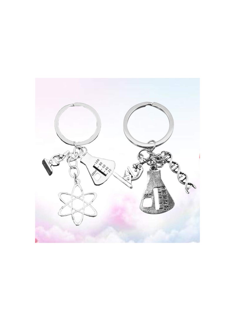 GGOOT 2Pcs Chemistry Teacher Gift Keychains Chemist Keychain Chemical Science Symbol Keyring Personalized Teacher Appreciation Gifts for Graduation Key Bag Decor - Image 2