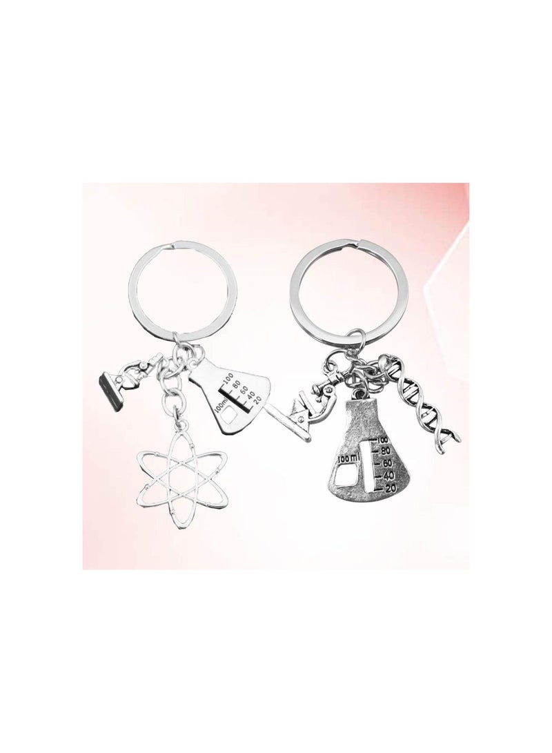 GGOOT 2Pcs Chemistry Teacher Gift Keychains Chemist Keychain Chemical Science Symbol Keyring Personalized Teacher Appreciation Gifts for Graduation Key Bag Decor - Image 5