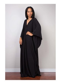 NIBEMINENT Women Bathing Suit Cover Up Beach Maxi Dresses Loose Oversized Smock Gown Holiday Sun Protection Black  - Image 4