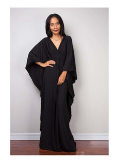 NIBEMINENT Women Bathing Suit Cover Up Beach Maxi Dresses Loose Oversized Smock Gown Holiday Sun Protection Black  - Image 3