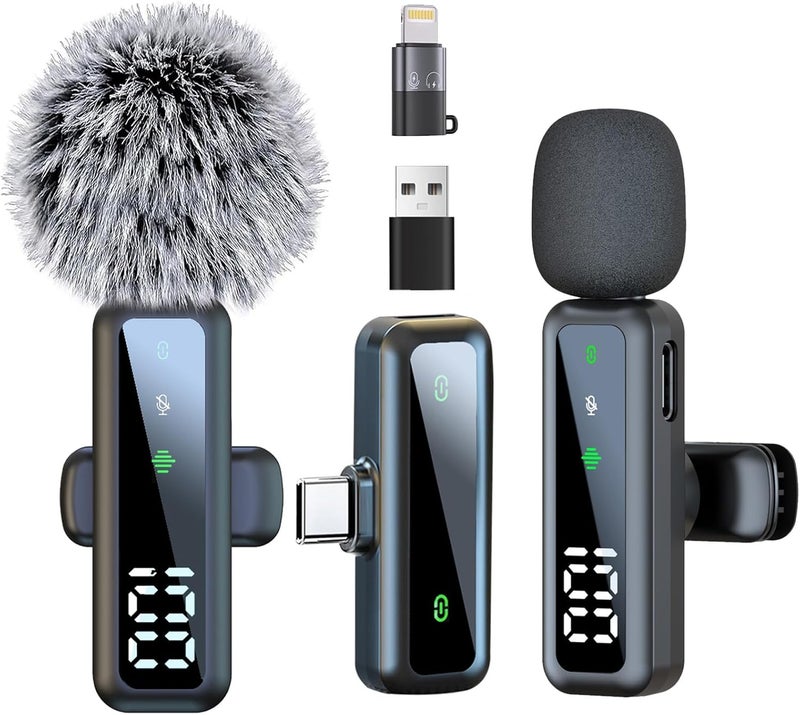 AUSLET Wireless Lavalier Lapel Microphone for Android/iPhone/Laptop, Plug and Play, Noise Reduction, 2.4GHz Wireless Mic Ideal for Interview Podcast Vlog YouTube Live Streaming (2TX+1RX) - Image 1