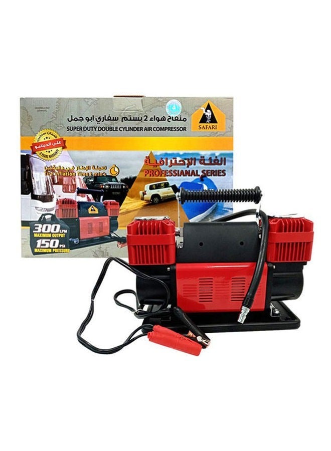 Safari Car Tire Air Inflator Professional Dual-Cylinder Air Compressor, 12V Power, 150 PSI Pressure, 300L/Min Capacity, Equipped with Air Pressure Gauge - Image 3